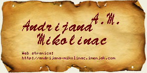 Andrijana Mikolinac vizit kartica
